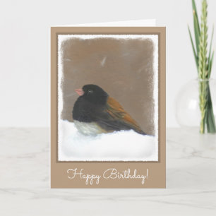 Dark-Eyed Junco Painting - Original Bird Art Card