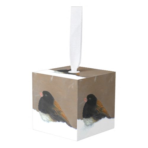 Dark_Eyed Junco Painting _ Original Bird Art Cube Ornament