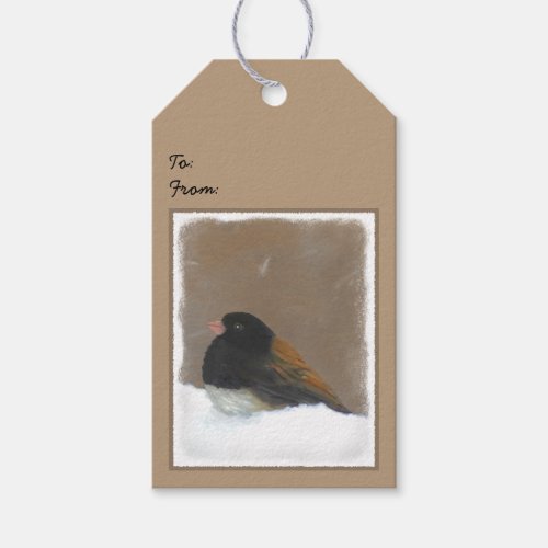 Dark_Eyed Junco Painting _ Original Bird Art Gift Tags