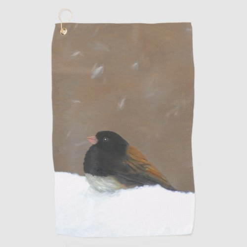 Dark_Eyed Junco Painting _ Original Bird Art Golf Towel