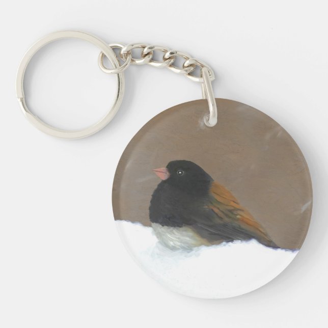 Dark-Eyed Junco Painting - Original Bird Art Keychain (Front)