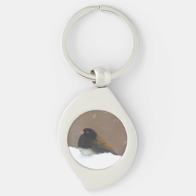 Dark-Eyed Junco Painting - Original Bird Art Keychain (Front)