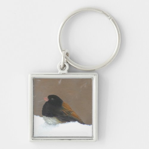 Dark_Eyed Junco Painting _ Original Bird Art Keychain