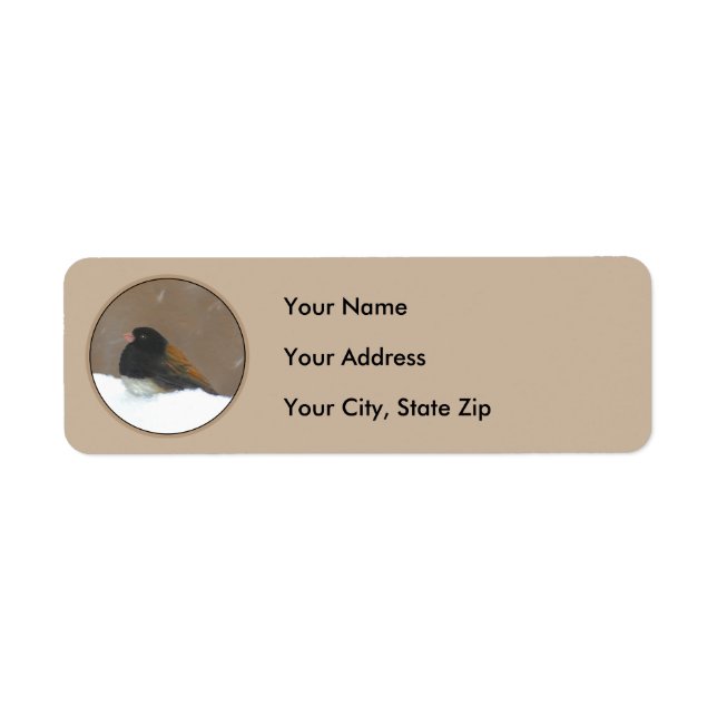 Dark-Eyed Junco Painting - Original Bird Art Label (Front)