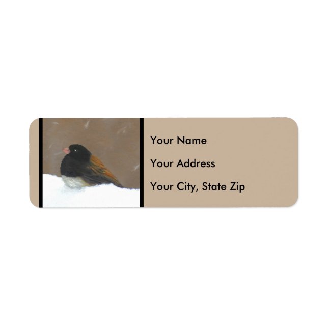 Dark-Eyed Junco Painting - Original Bird Art Label (Front)