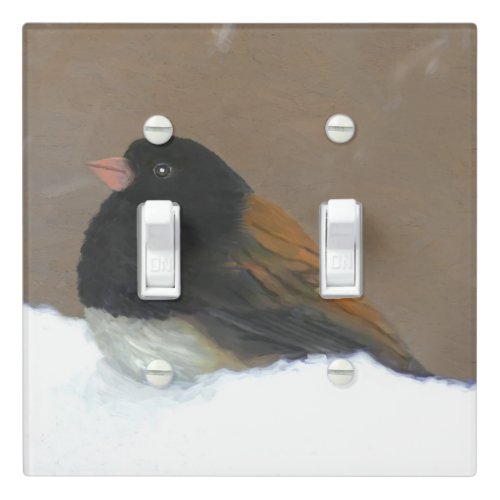 Dark_Eyed Junco Painting _ Original Bird Art Light Switch Cover
