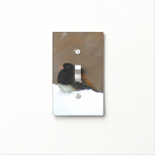 Dark-Eyed Junco Painting - Original Bird Art Light Switch Cover