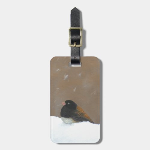 Dark_Eyed Junco Painting _ Original Bird Art Luggage Tag