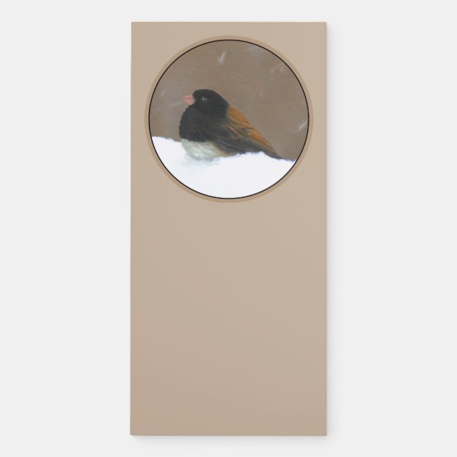 Dark-Eyed Junco Painting - Original Bird Art Magnetic Notepad (Front)