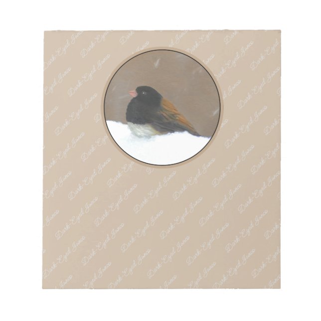 Dark-Eyed Junco Painting - Original Bird Art Notepad (Front)