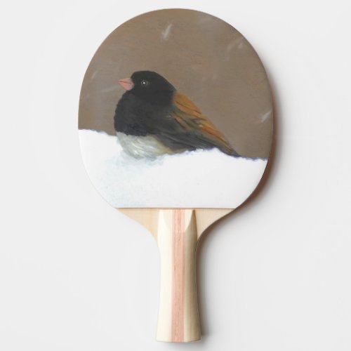 Dark_Eyed Junco Painting _ Original Bird Art Ping Pong Paddle