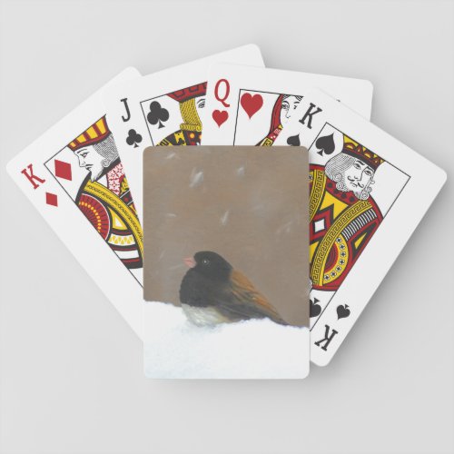 Dark_Eyed Junco Painting _ Original Bird Art Playing Cards