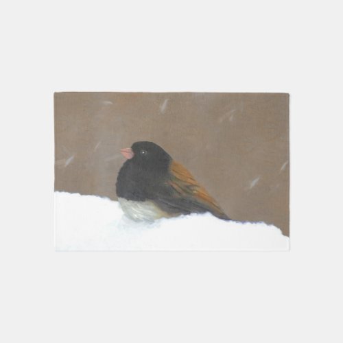 Dark_Eyed Junco Painting _ Original Bird Art Rug