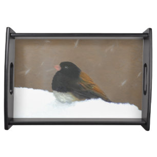 Dark-Eyed Junco Painting - Original Bird Art Serving Tray
