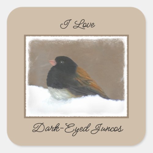 Dark_Eyed Junco Painting _ Original Bird Art Square Sticker