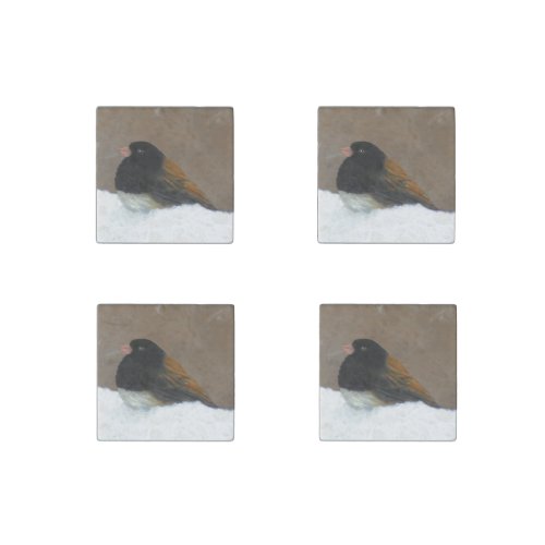 Dark_Eyed Junco Painting _ Original Bird Art Stone Magnet