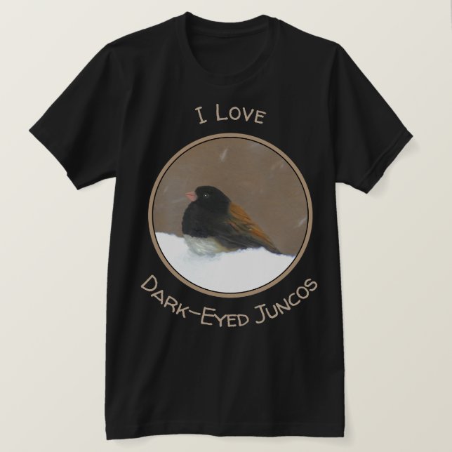 Dark-Eyed Junco Painting - Original Bird Art T-Shirt (Design Front)