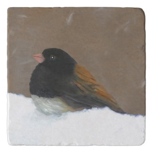 Dark_Eyed Junco Painting _ Original Bird Art Trivet
