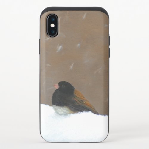 Dark_Eyed Junco Painting _ Original Bird Art iPhone X Slider Case