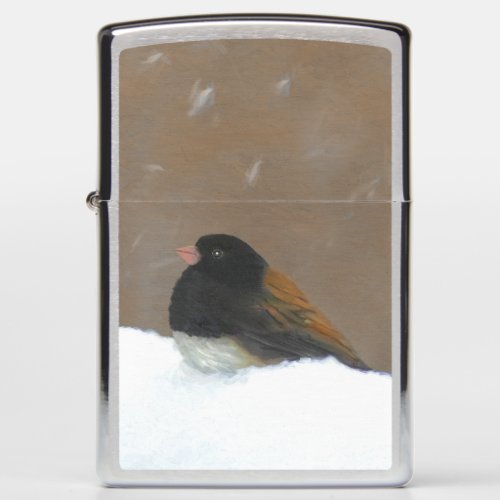 Dark_Eyed Junco Painting _ Original Bird Art Zippo Lighter