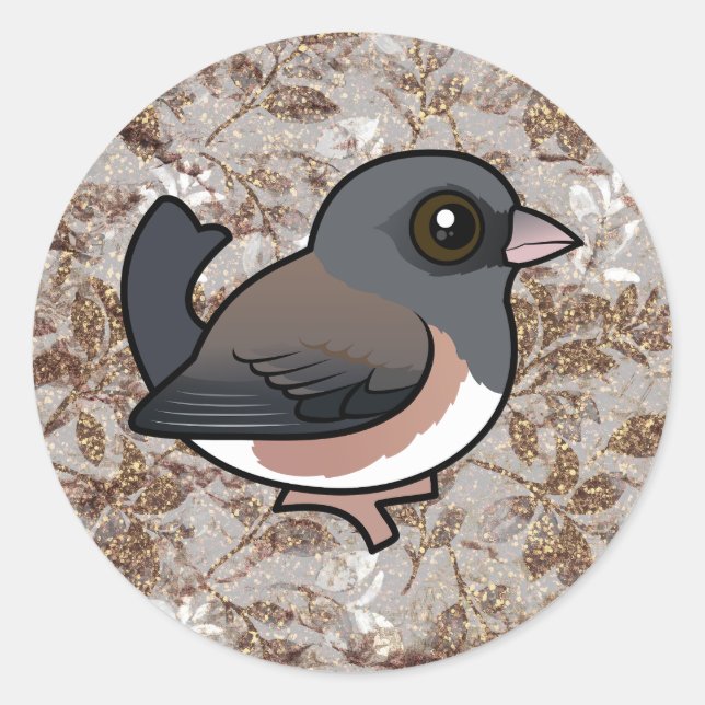 Dark-eyed Junco (pink-sided) Classic Round Sticker (Front)