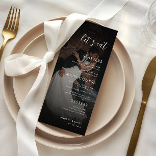 Dark Faded Photo Fading Overlay Let's Eat Wedding Menu