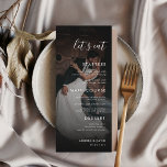 Dark Faded Photo Fading Overlay Let's Eat Wedding Menu<br><div class="desc">This elegant wedding menu featuring custom photo,  text and modern script would make a wonderful addition to your party! Easily change the text by clicking on the "personalize this template" option.</div>