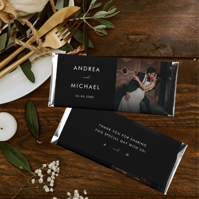 Dark Faded Photo Monogram Wedding Favor Hershey Bar Favors (Creator Uploaded)