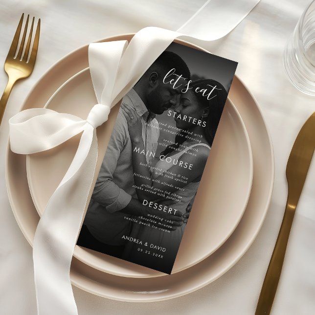 Dark Fading Photo Faded Overlay Let's Eat Wedding Menu (Creator Uploaded)