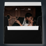 Dark Fading Photo & Monogram Elegant Black Wedding Envelope<br><div class="desc">This stylish envelope would make a wonderful addition to your special occasion supplies! Easily add your own details by clicking on the "personalize" option.</div>