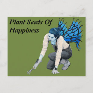 Dark Fairy Garden Gardener Fantasy Art Postcard