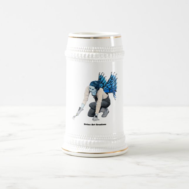 Dark Fairy Gardener Fantasy Art Beer Stein (Center)