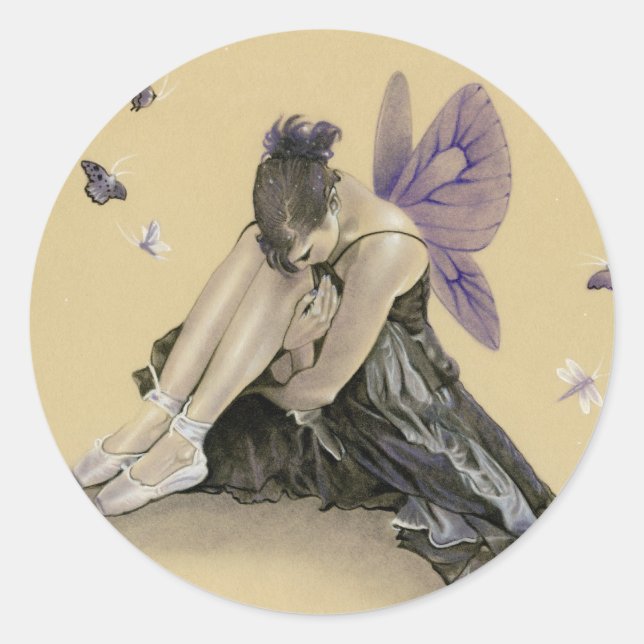 Dark Fairy Purple Wings Sticker (Front)