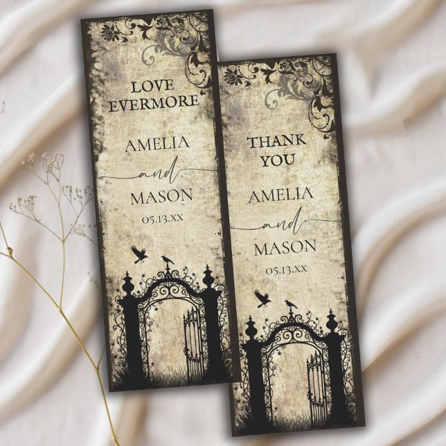 Dark Fairytale Gate Wedding Thank You Favor  Bookmarks (Dark Fairytale Gate Wedding Thank You Favor Bookmarks)