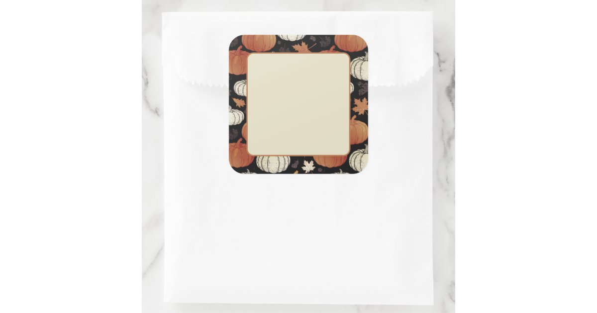 Dark Fall Pumpkins Halloween Label Sticker | Zazzle