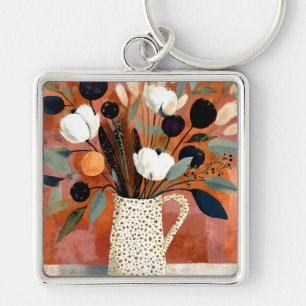 Dark Fall Sprigs Speckled Pitcher Keychain