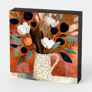 Dark Fall Sprigs Speckled Pitcher Wooden Box Sign