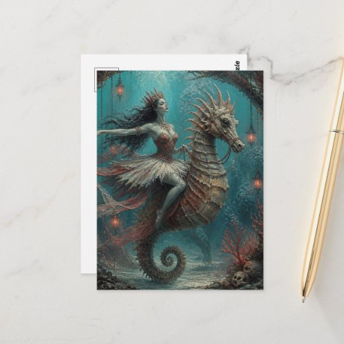 Dark Fantasy Ballerina Mermaid Postcard