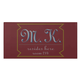 Dark Fantasy Carnival Initials Dorm Room Door Sign