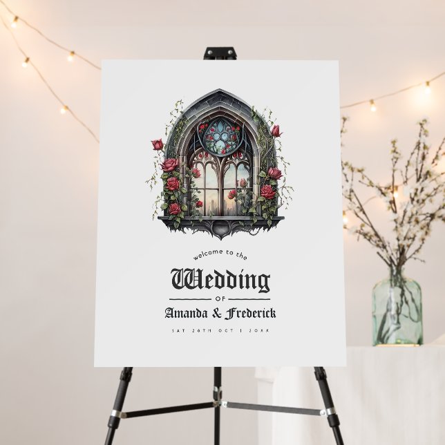 Dark Fantasy Castle Window Gothic Wedding  Foam Board (In Situ (Stand))