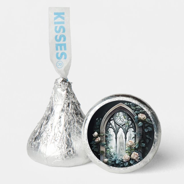Dark Fantasy Castle Window Gothic Wedding Hershey®'s Kisses® (Front)
