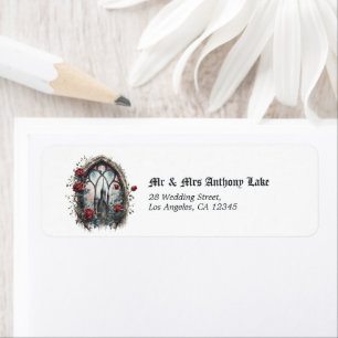 Dark Fantasy Castle Window Gothic Wedding Label