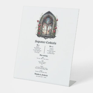 Dark Fantasy Castle Window Gothic Wedding Pedestal Sign