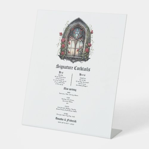 Dark Fantasy Castle Window Gothic Wedding  Pedestal Sign