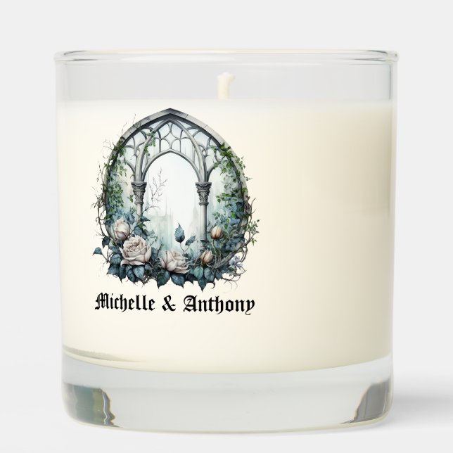 Dark Fantasy Castle Window Gothic Wedding Scented Candle (Front)