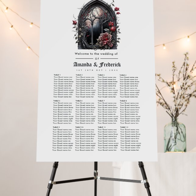 Dark Fantasy Castle Window Gothic Wedding Seating Foam Board (In Situ (Stand))