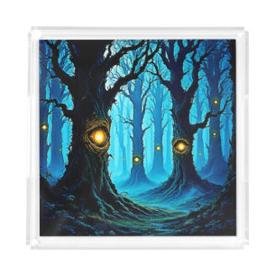 Dark Fantasy Eyeball Forest Design Acrylic Tray