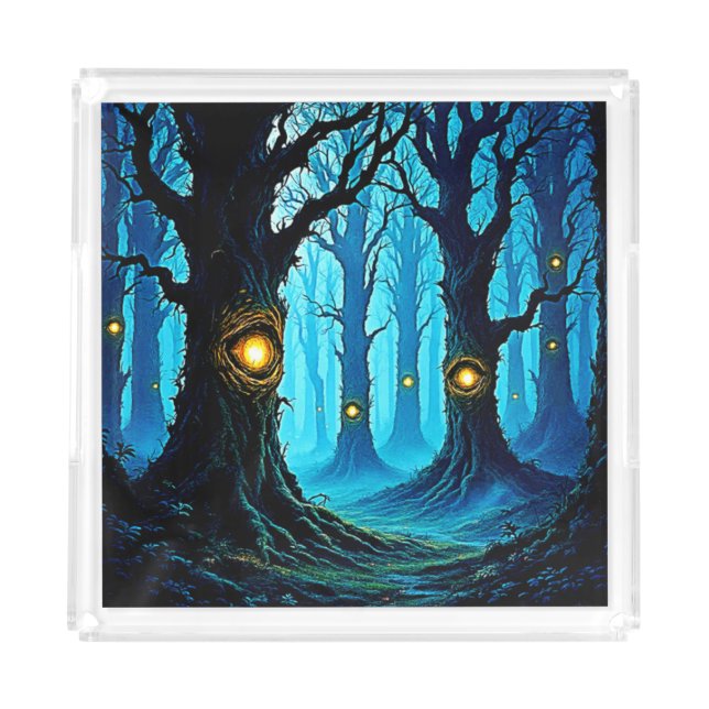 Dark Fantasy Eyeball Forest Design Acrylic Tray (Front)
