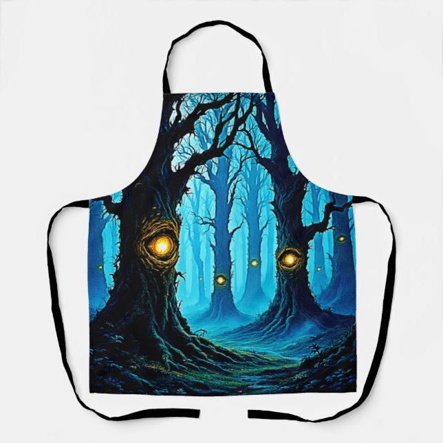Dark Fantasy Eyeball Forest Design Apron (Front)
