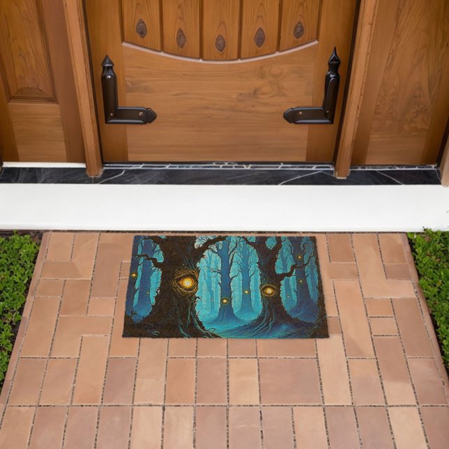 Dark Fantasy Eyeball Forest Design Fiber Doormat (Insitu (Outdoor))